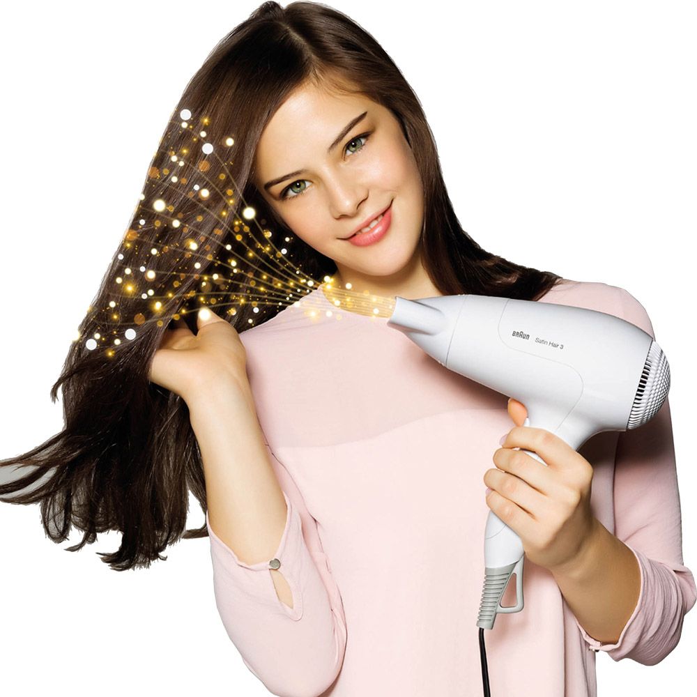 Braun Satin Hair 3 HD380 Hair Dryer w/ Ionic Function, White