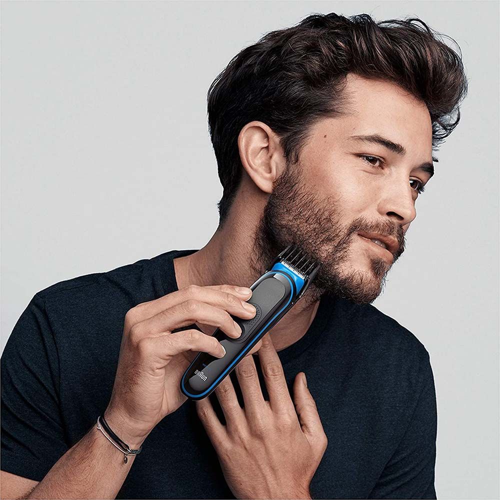 Braun - MGK3242 Hair & Beard Grooming 7-In-1 Trimmer - Black/Blue