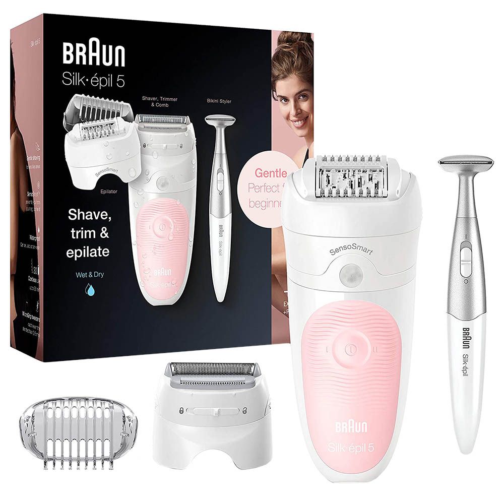 Braun - SE 5820 Epilator + Bikini Styler & Pouch - White