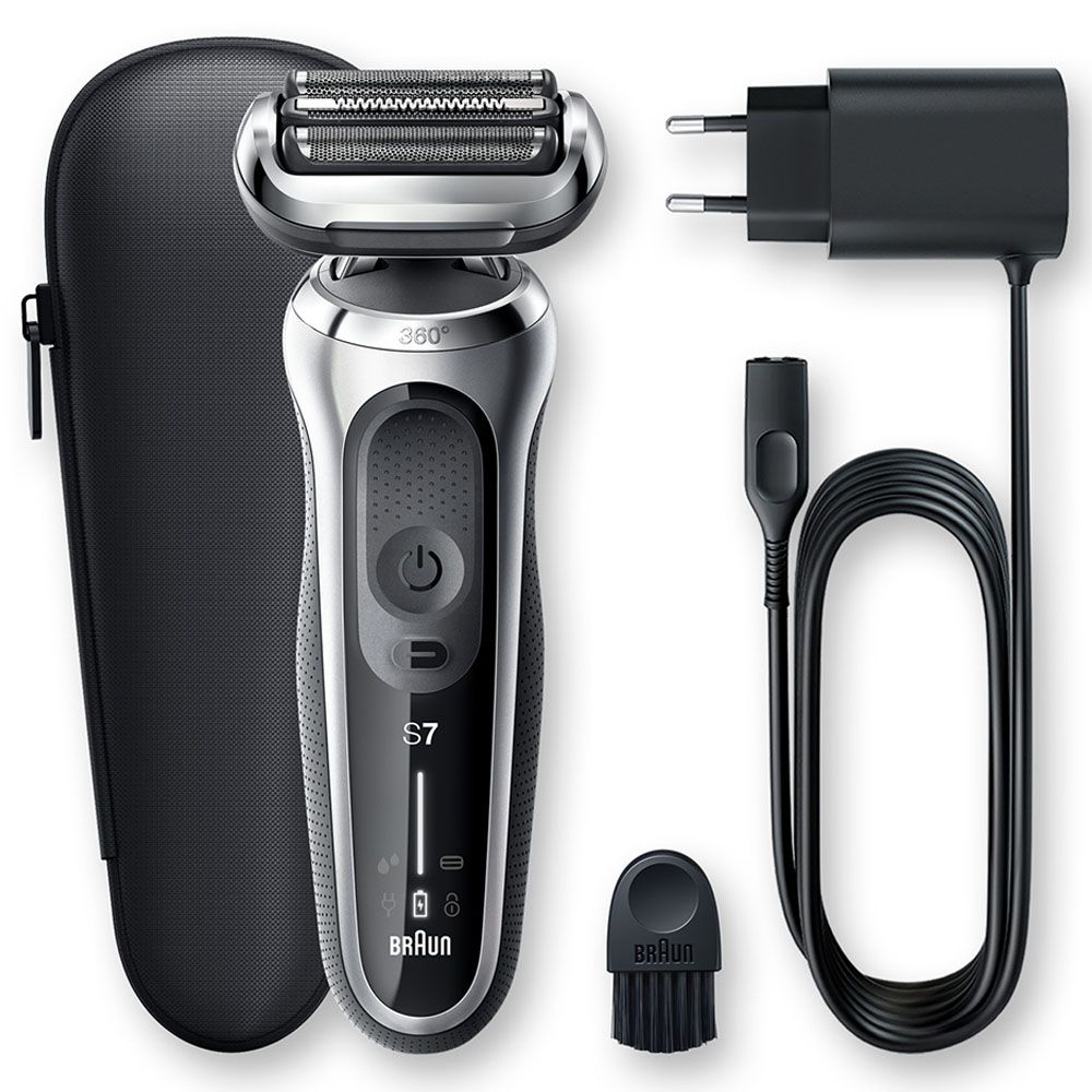 Braun - Series 7 70-S1000S Wet & Dry Shaver w/ Travel Case - Silver