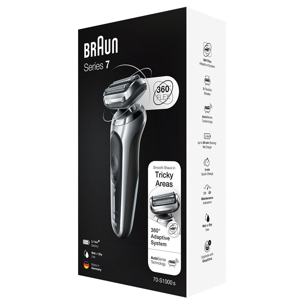 Braun - Series 7 70-S1000S Wet & Dry Shaver w/ Travel Case - Silver