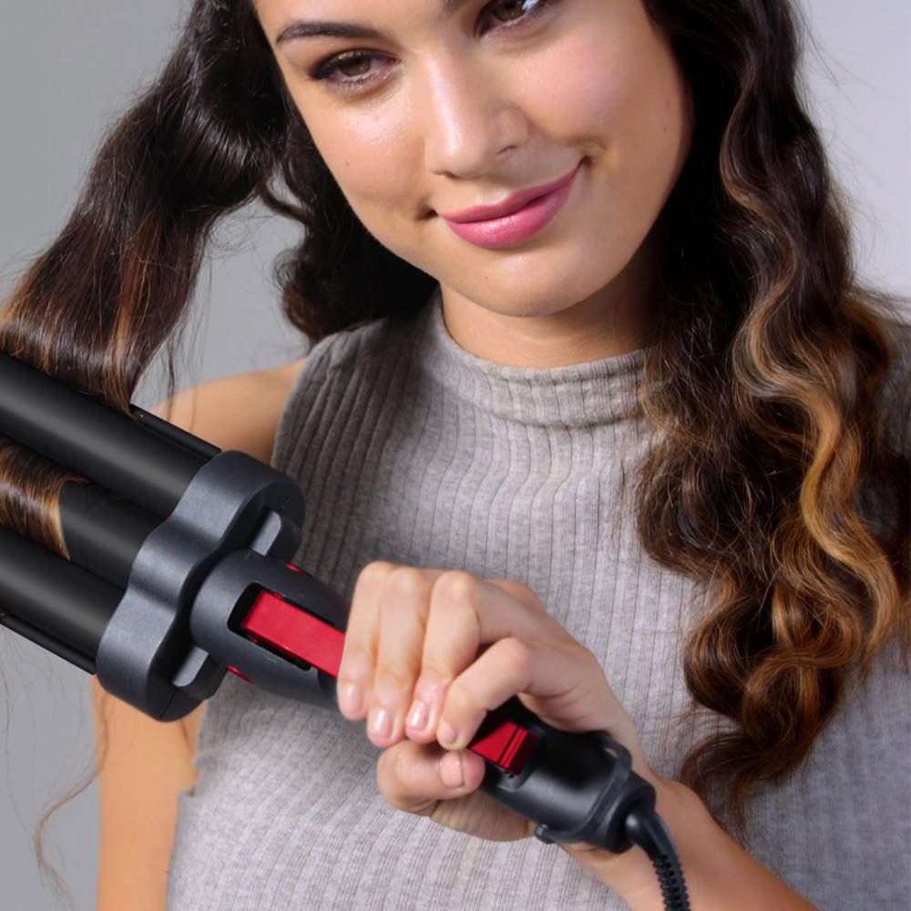 Revlon - 3 Barrel Jumbo Hair Waver 120W - Black