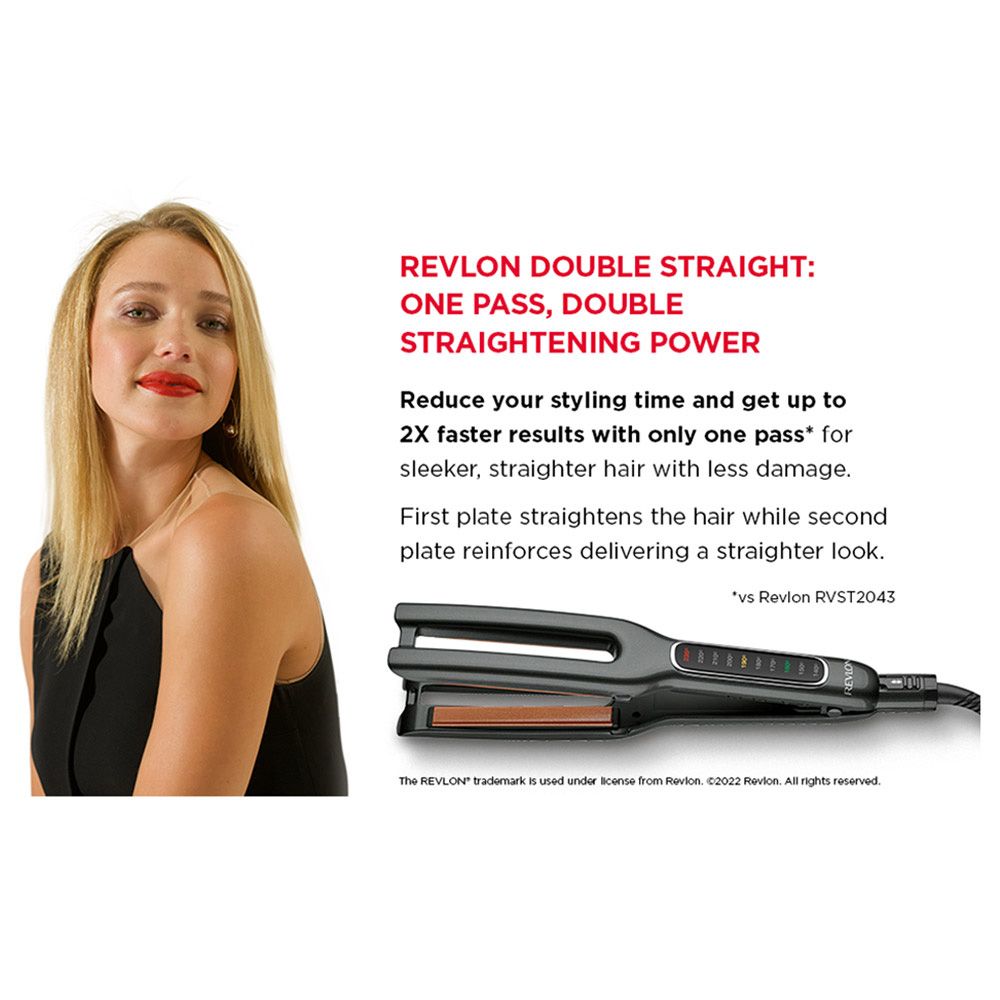 Revlon - Copper Ceramic Dual Plate Straightener - Black