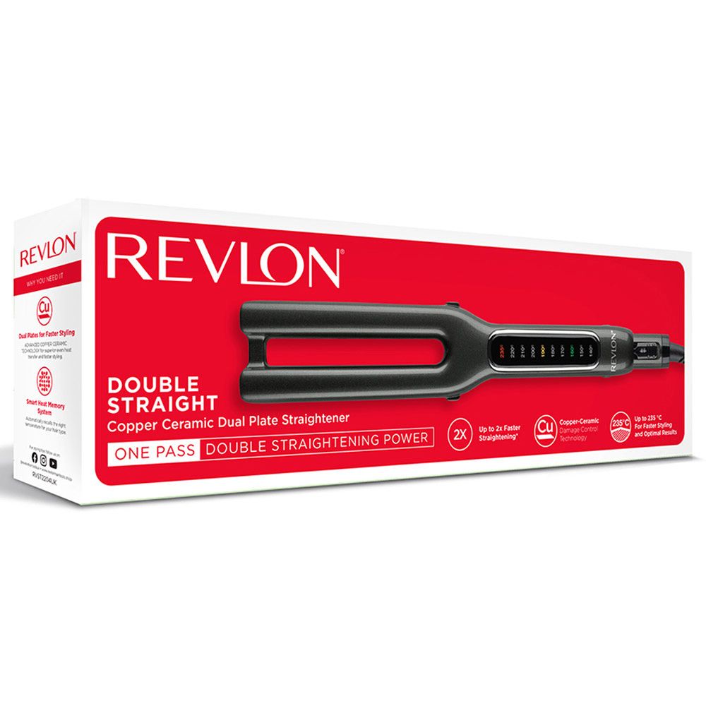 Revlon - Copper Ceramic Dual Plate Straightener - Black