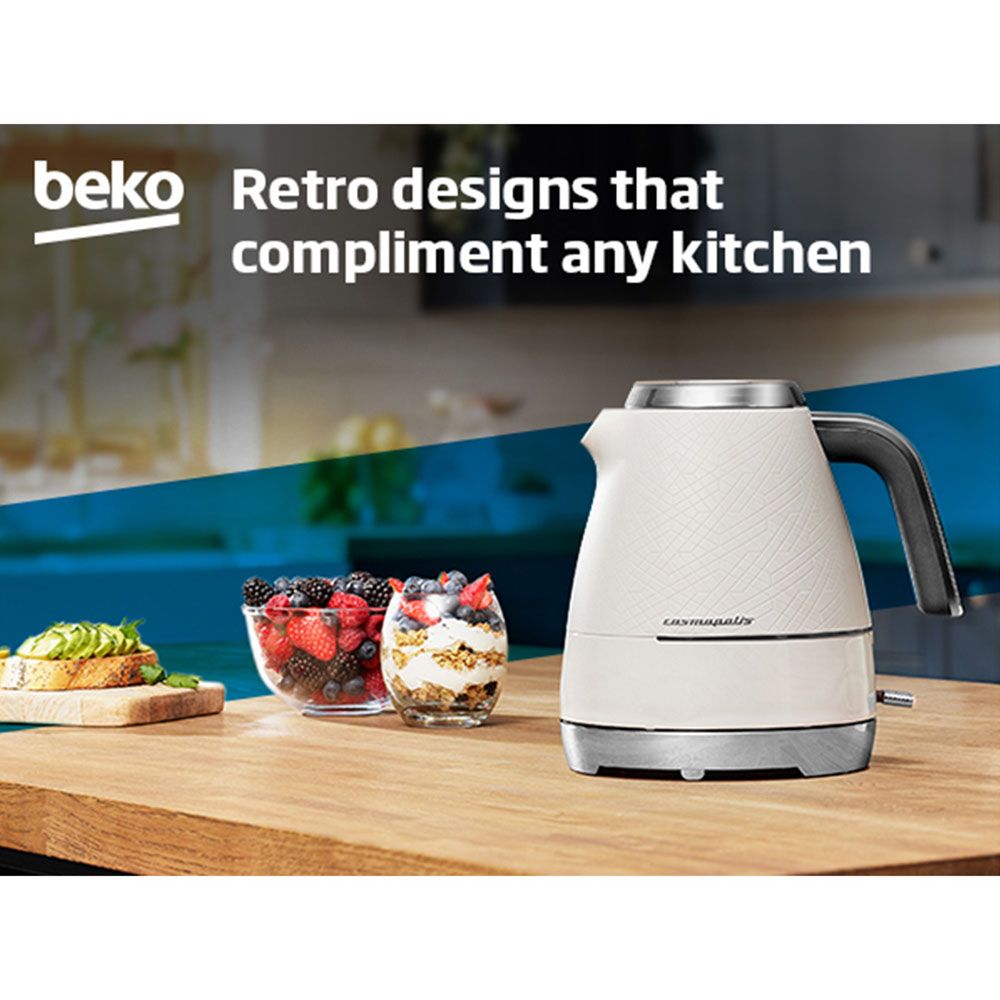 Beko - Retro Cosmopolis Electric Kettle - White Chrome - 1.7L