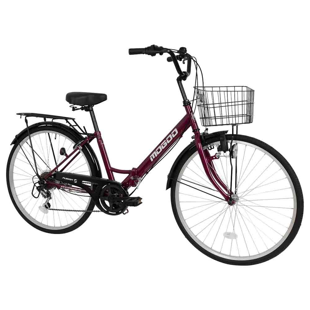 Mogoo - Fusion Folding City Bike - 26-inch - Maroon