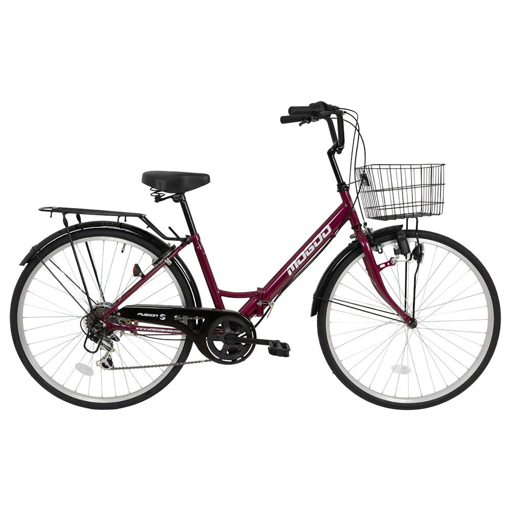 Mogoo - Fusion Folding City Bike - 26-inch - Maroon