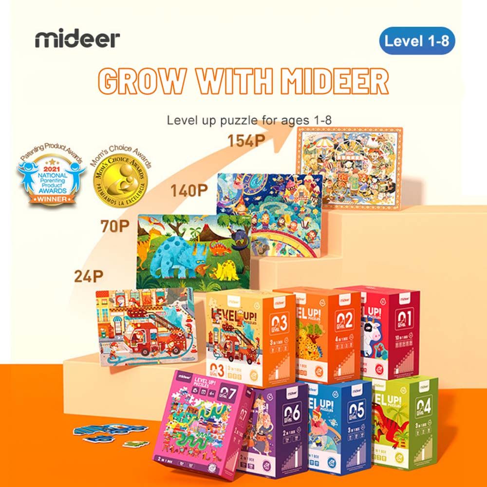 Mideer - 4-in-1 Level Up Puzzles Adventure - Level 2