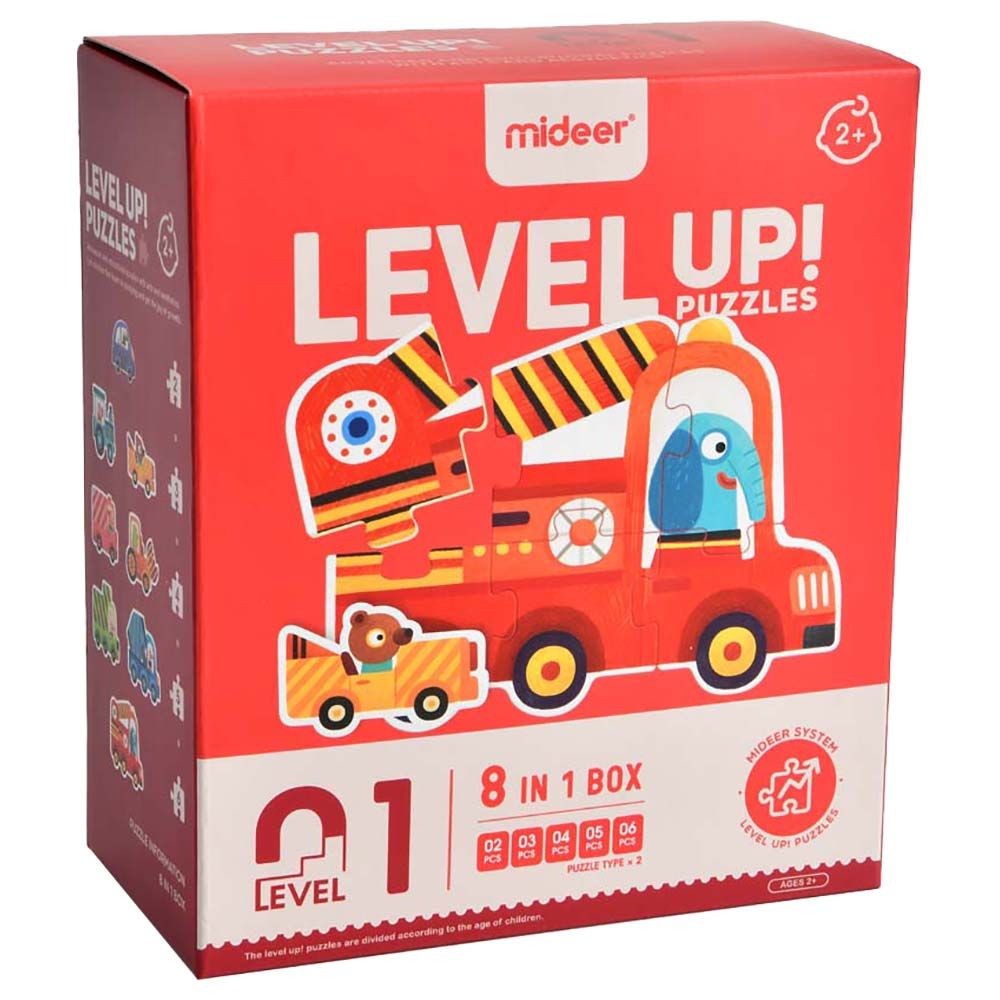 Mideer - 8-in-1 Level Up Puzzles Traffic - Level 1