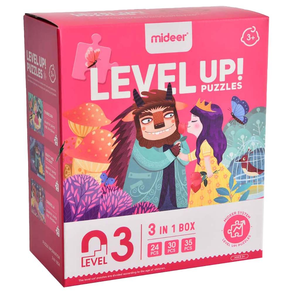 Mideer - 3-in-1 Level Up Puzzles Princess - Level 3