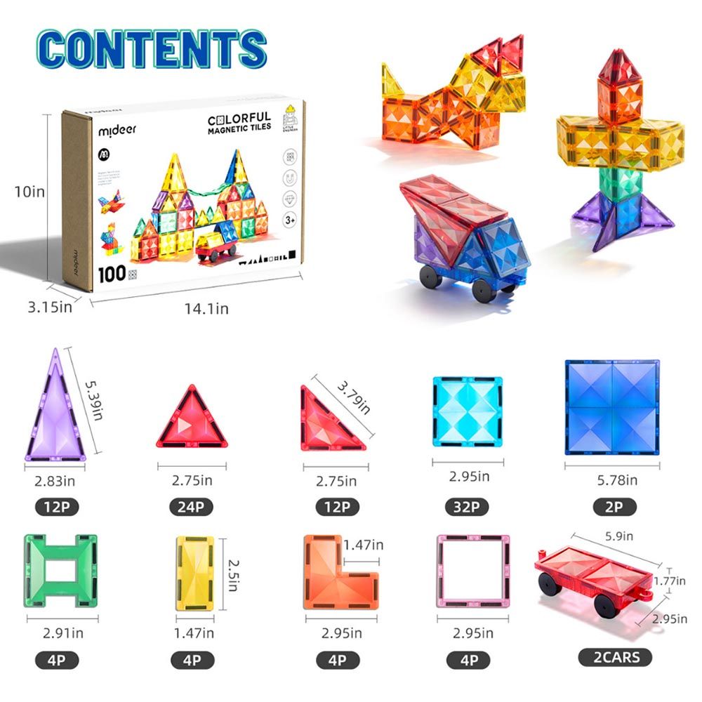 ماي دير - مكعبات تركيب مغناطيسية - 100 قطعة