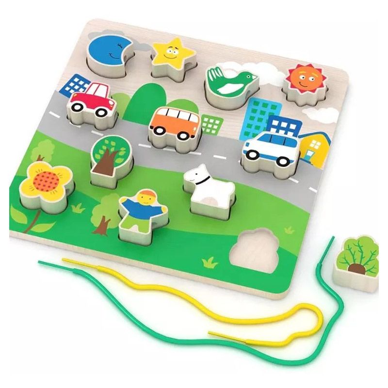 A Cool Toy - 2-In-1 Lacing Beads & Puzzle