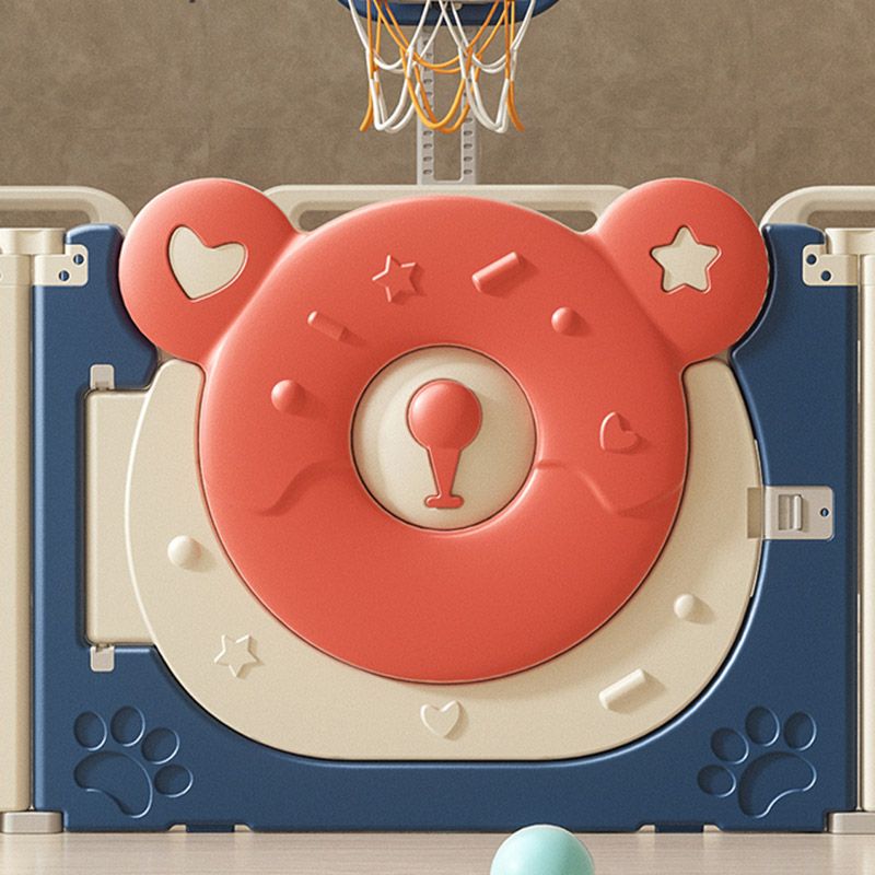 Lovely Baby - Kids Bear Playpen w/ Basketball Hoop - 10pcs - Blue