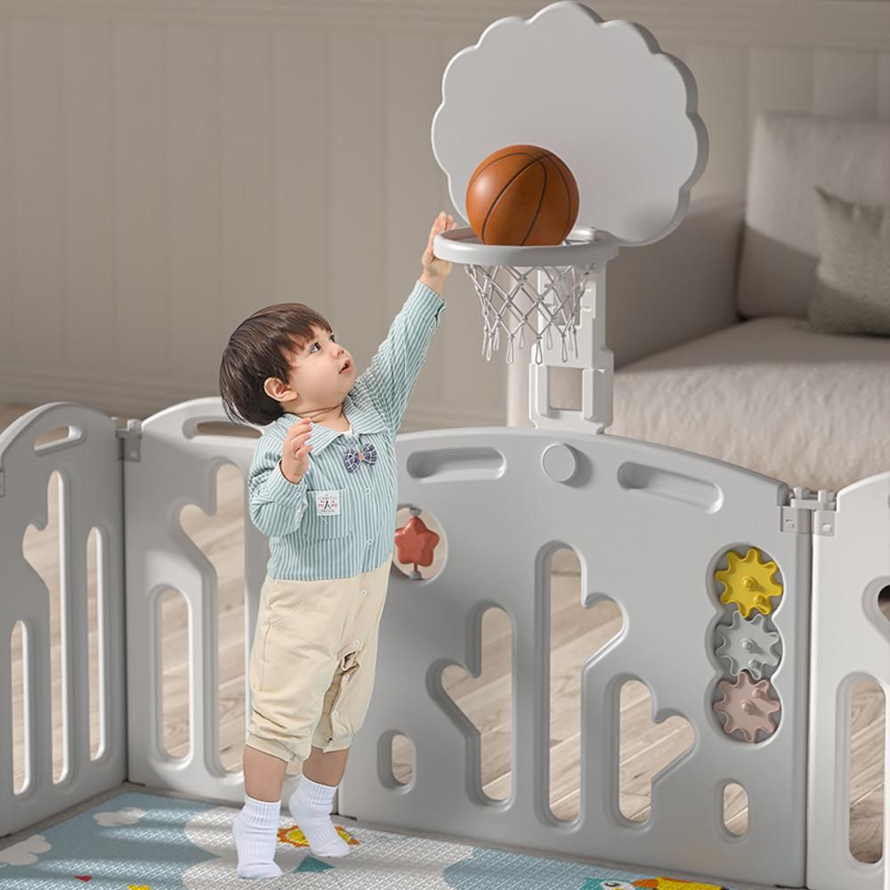 Lovely Baby - Kids Rabbit Playpen - w/ Basketball Hoop - 16 pcs