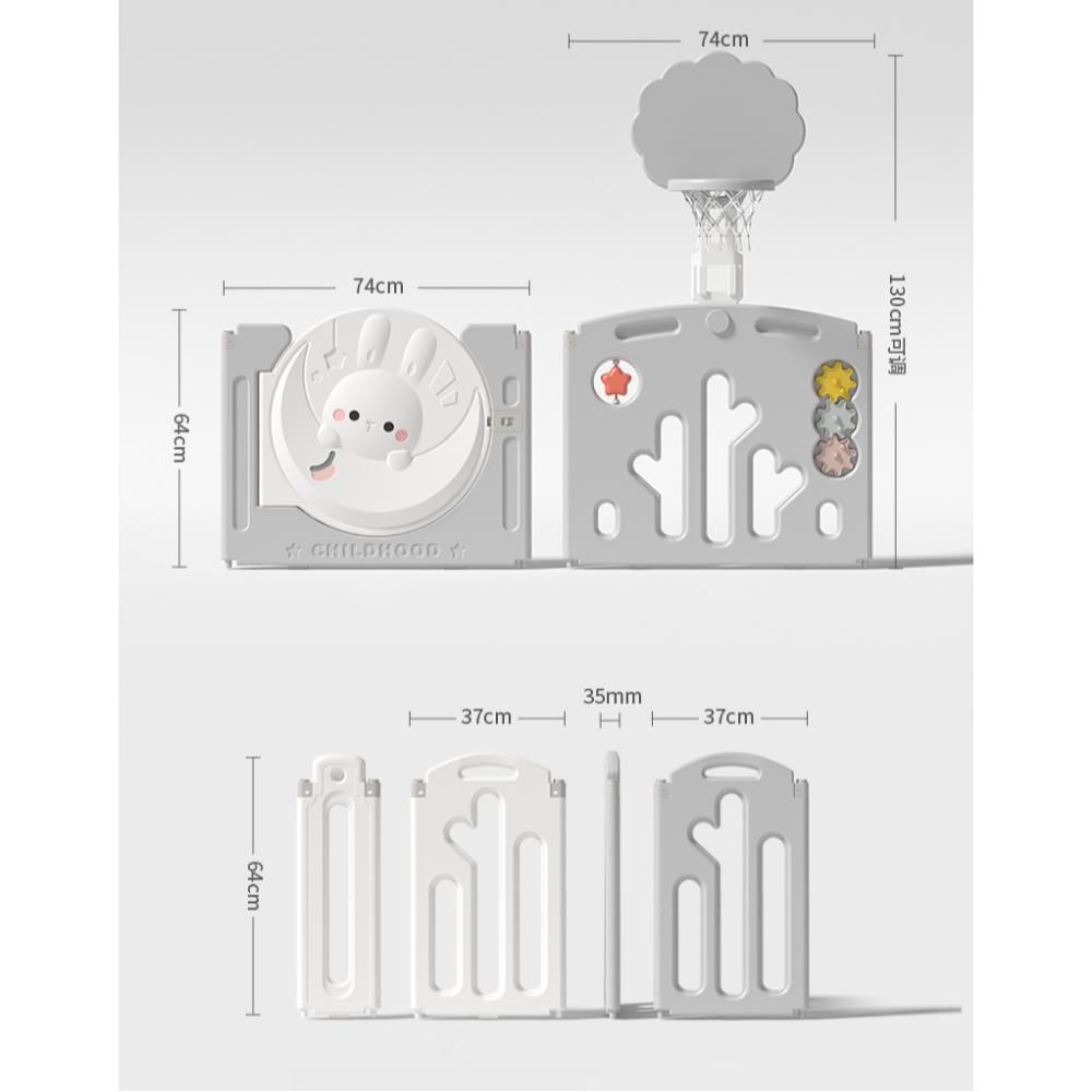 Lovely Baby - Kids Rabbit Playpen - w/ Basketball Hoop - 16 pcs