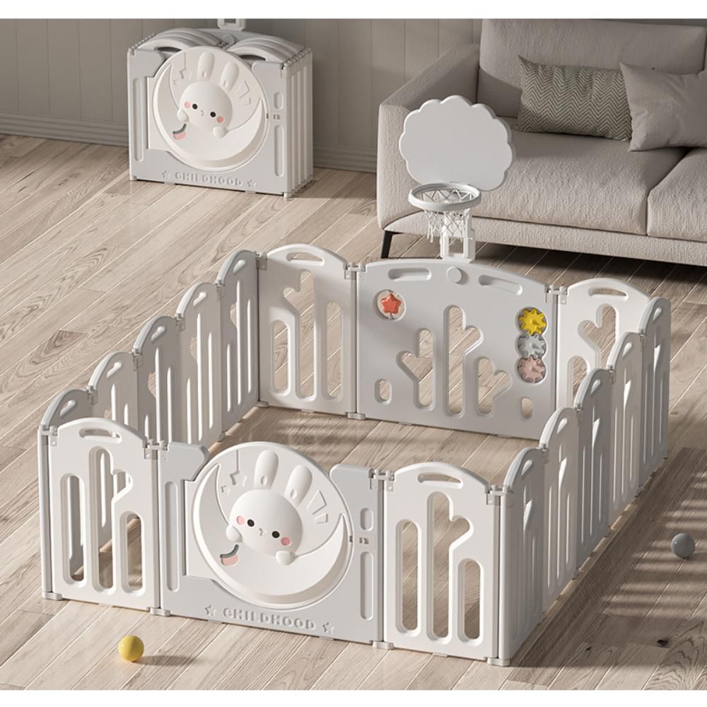 Lovely Baby - Kids Rabbit Playpen - w/ Basketball Hoop - 16 pcs