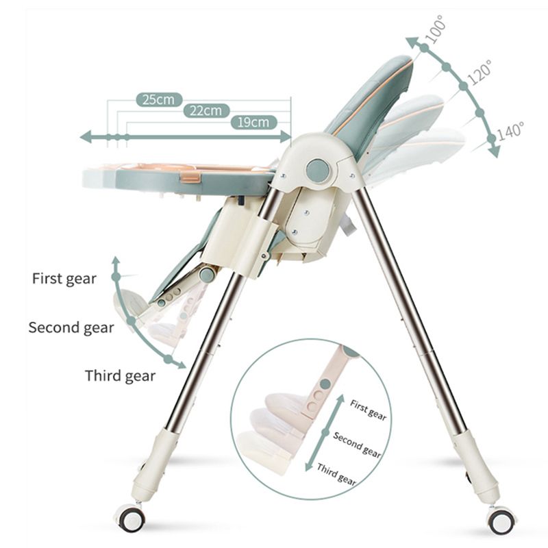 Lovely Baby - Foldable High Chair - Sage Green