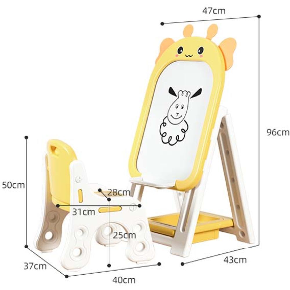 Lovely Baby - Drawing Board & Chair - Yellow