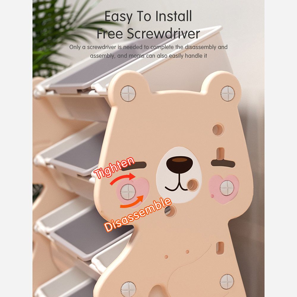 Lovely Baby - Bear Storage Rack with Book Shelf