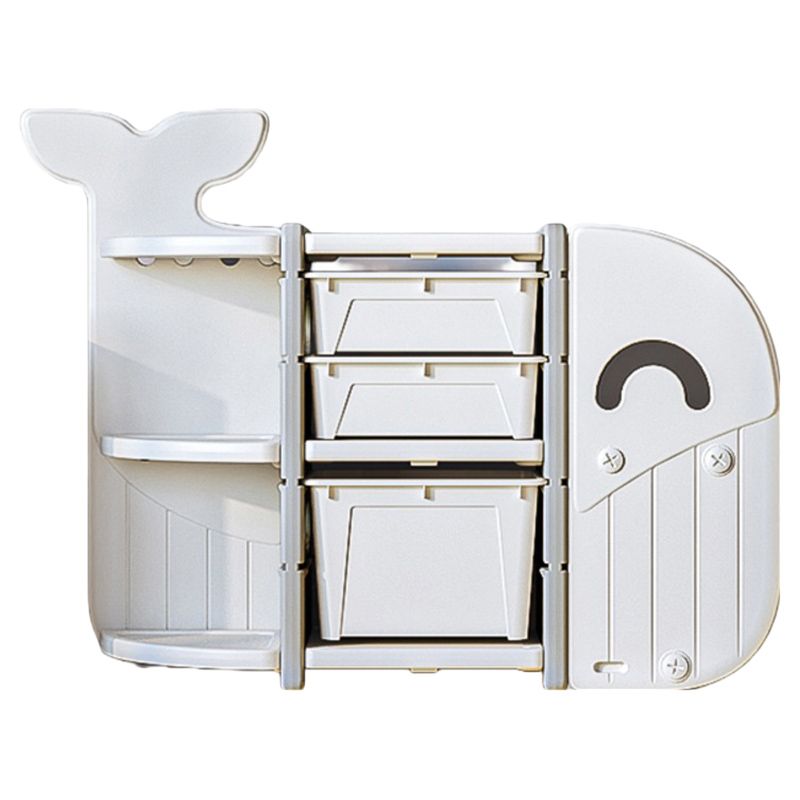 Lovely Baby - Whale Storage Rack With 3 Boxes - White