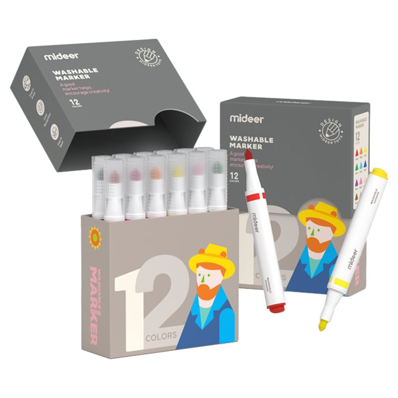 Mideer - Washable Markers - 12 Colours