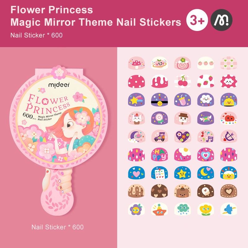 Mideer - Nail Stickers - Flower Princess - Pink