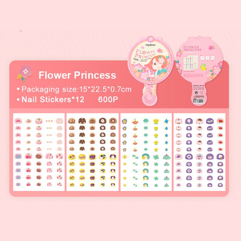 Mideer - Nail Stickers - Flower Princess - Pink