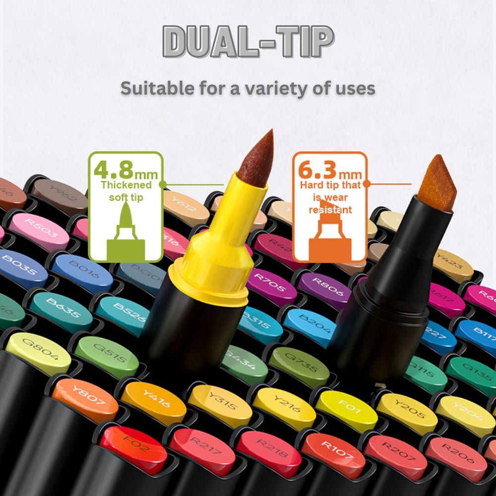 Mideer - Oil Based Dual Tip Markers - 108pcs