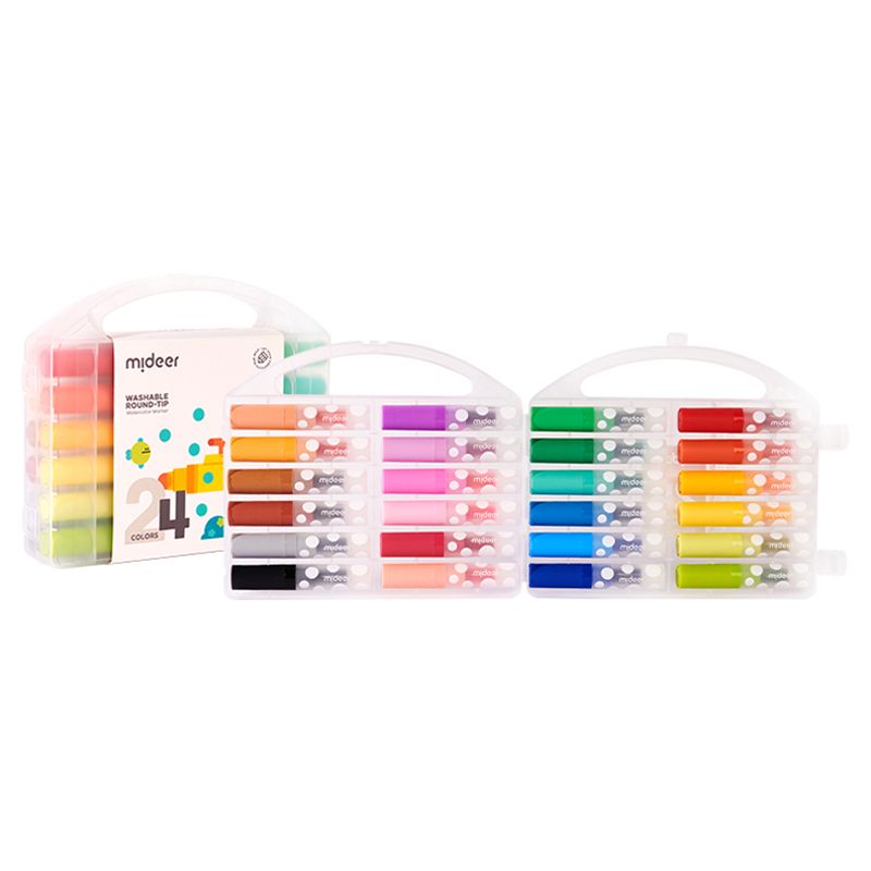 Mideer - Washable Round Tip Markers - 24 Colours