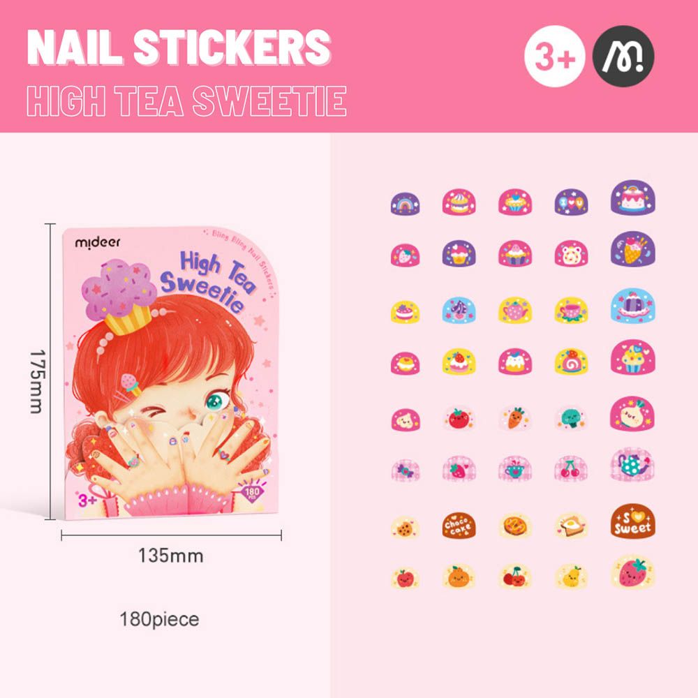 Mideer - Bling Bling Nail Stickers - High Tea Sweetie - 180pcs