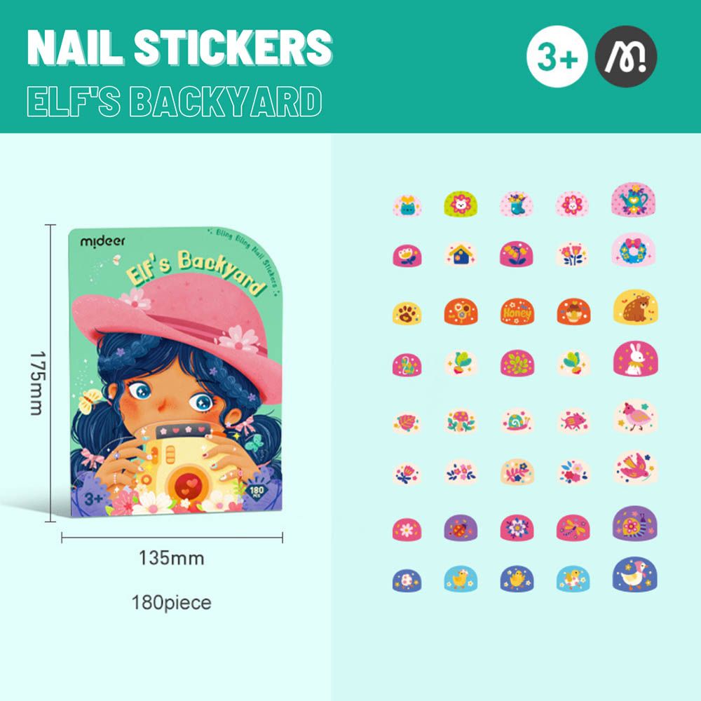 Mideer - Bling Bling Nail Stickers - Elf's Backyard - 180pcs