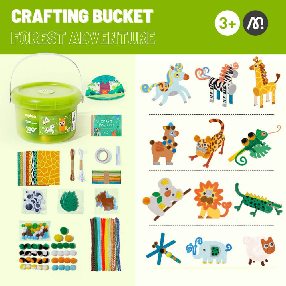 Mideer - DIY Craft Bucket - Forest Adventure - 180pcs - Green