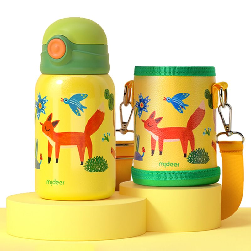 Mideer - Vacuum Insulated Bottle 450ml w/ Holder - Little Fox