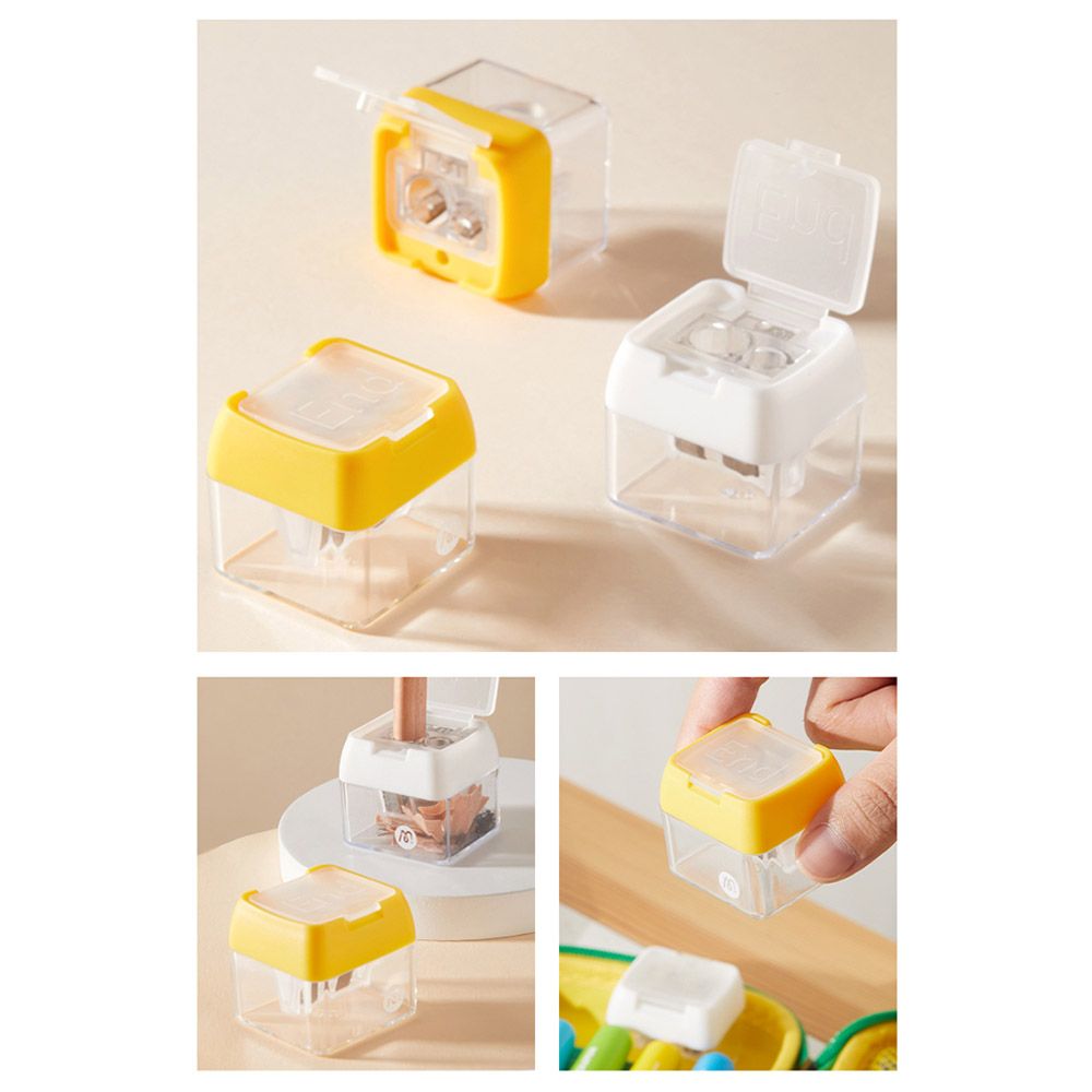 Mideer - 3-Hole Sharpener w/ Tub - Yellow