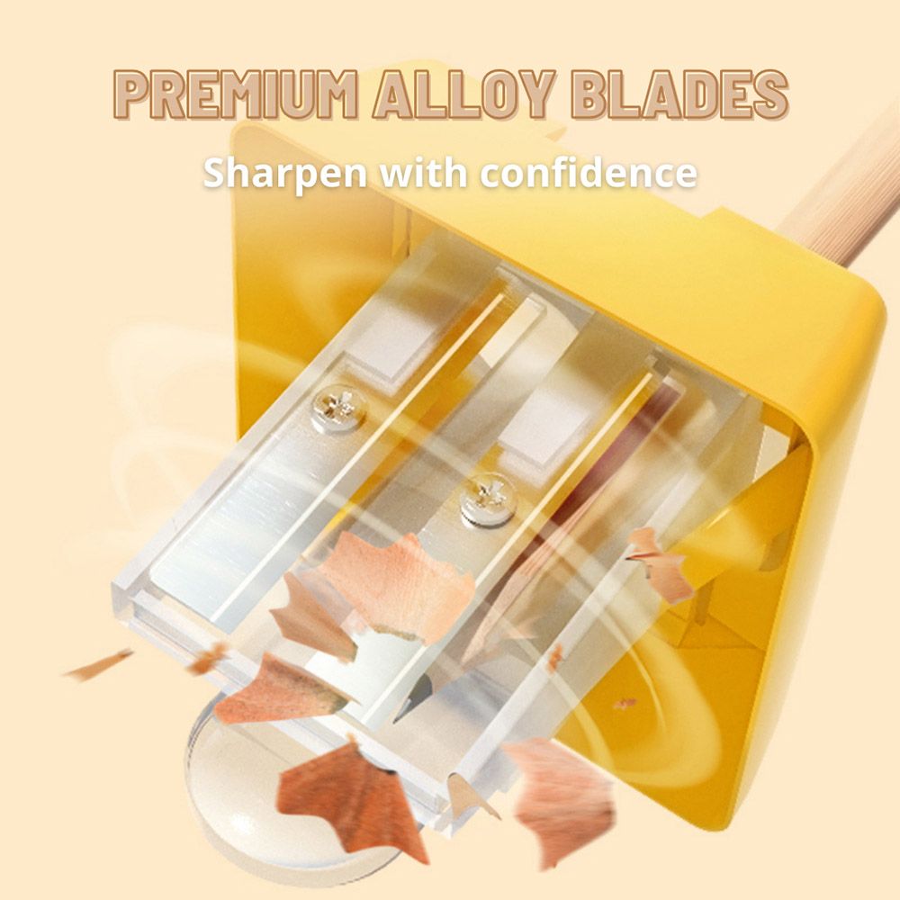 Mideer - 3-Hole Sharpener w/ Tub - Yellow