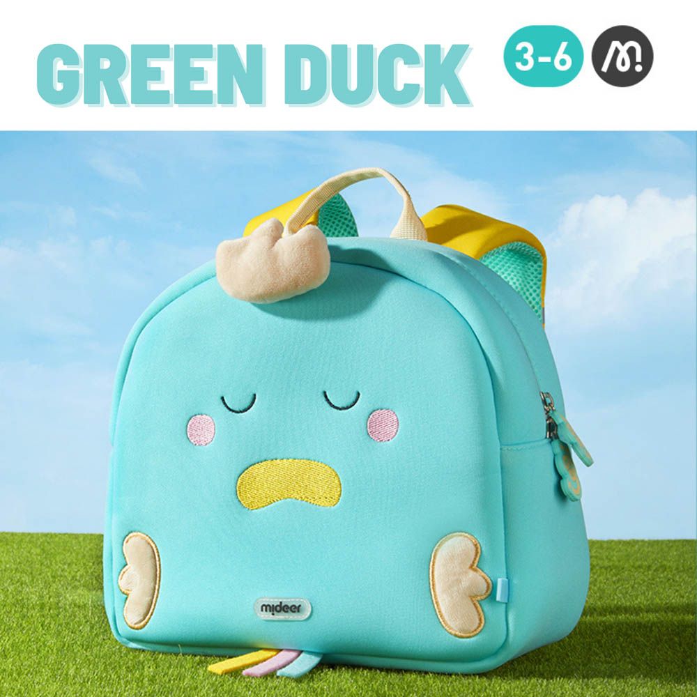 Mideer - Kids Backpack - 9-inch - Green Duck