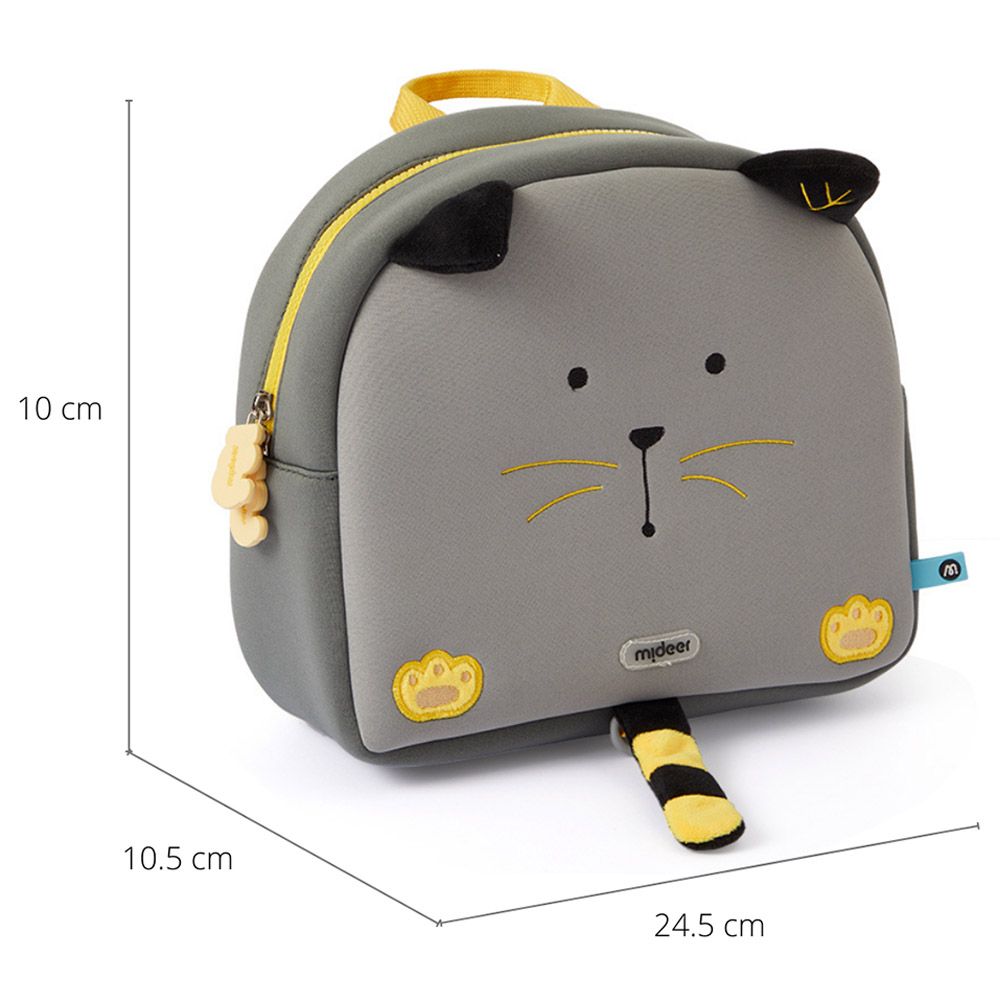 Mideer - Kids Backpack - 9-inch - Grey Cat