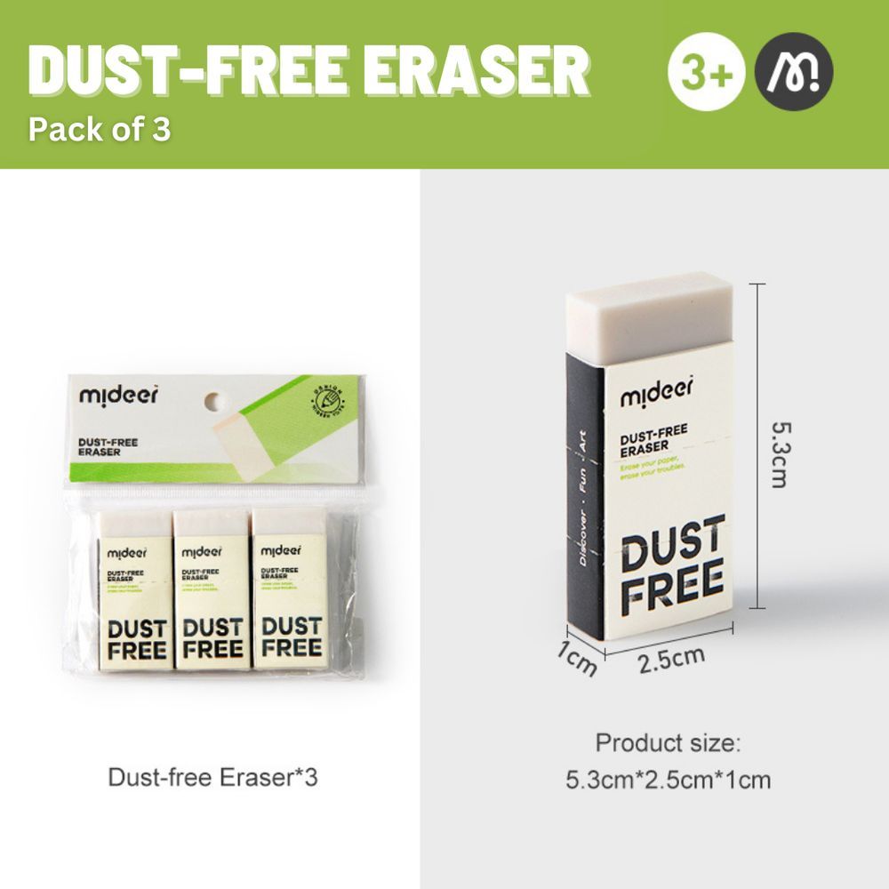 Mideer - Dust Free Eraser - Pack of 3