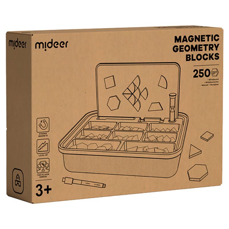 Mideer - Magnetic Wooden Geometry Blocks - 250pcs