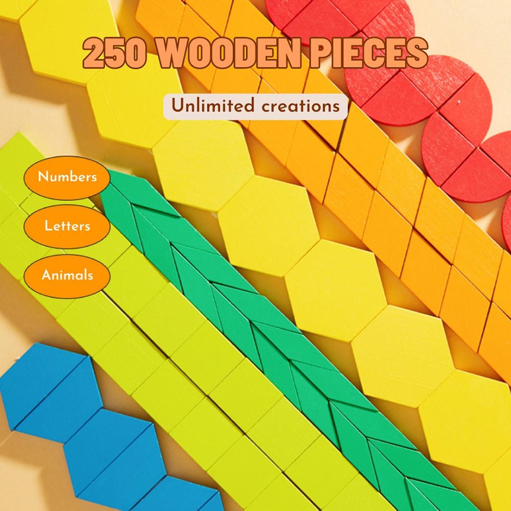 Mideer - Magnetic Wooden Geometry Blocks - 250pcs