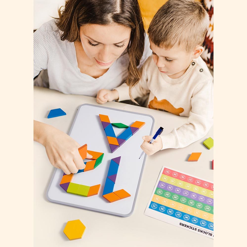 Mideer - Magnetic Wooden Geometry Blocks - 250pcs