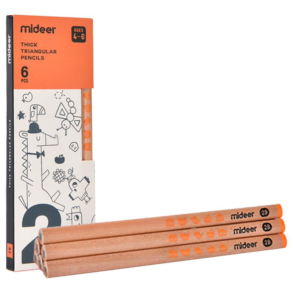 Mideer - Triangular Pencil 2B - 6pcs