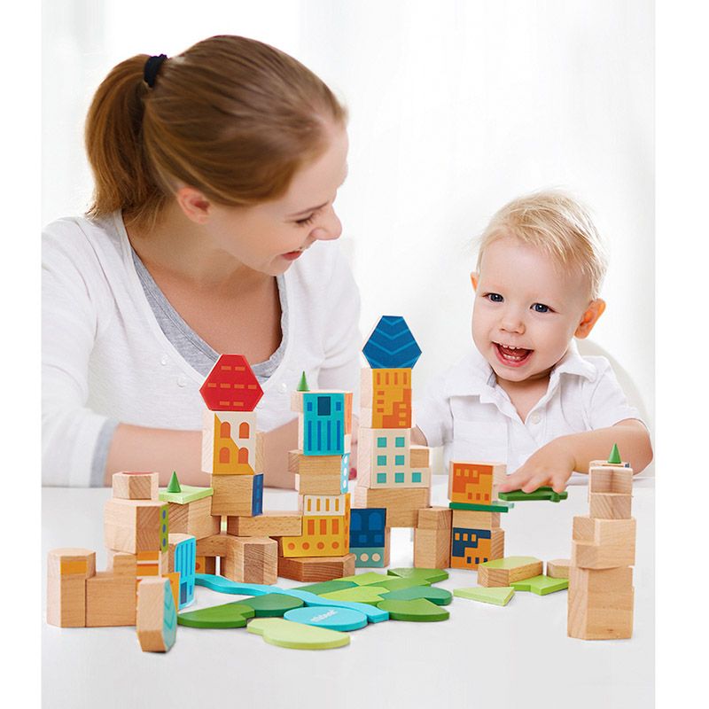 Mideer - Let Us Build A City Wooden Blocks - 79pcs