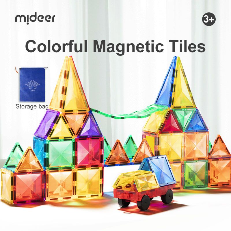 Mideer - Colourful Magnetic Tiles 60Pcs