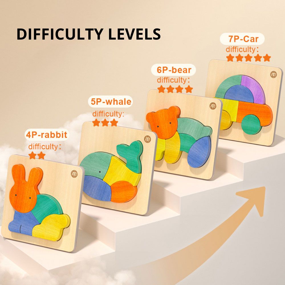 Mideer - Mini Wooden Puzzle - Rabbit - 4pcs