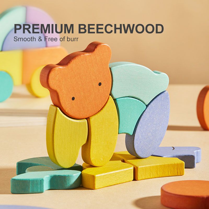 Mideer - Mini Wooden Puzzle - Bear - 6pcs