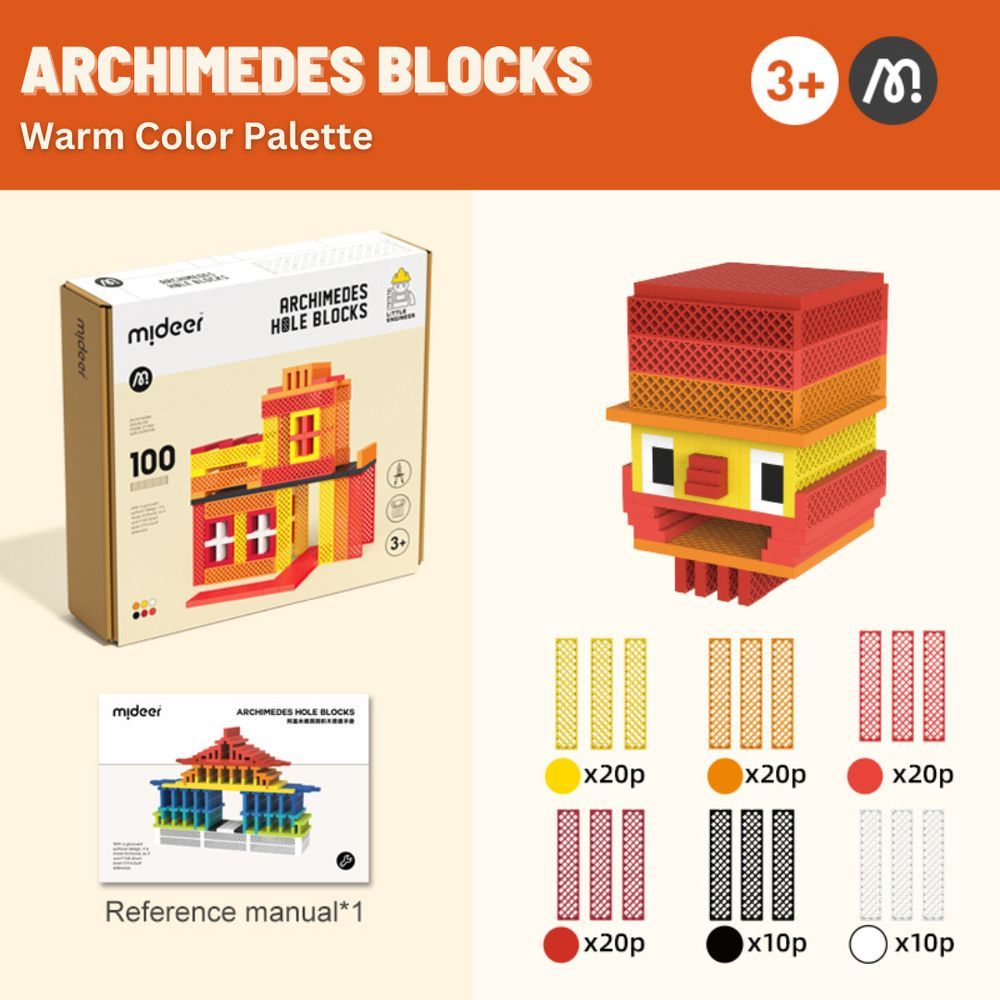 Mideer - Archimedes Blocks - Warm Color Palette