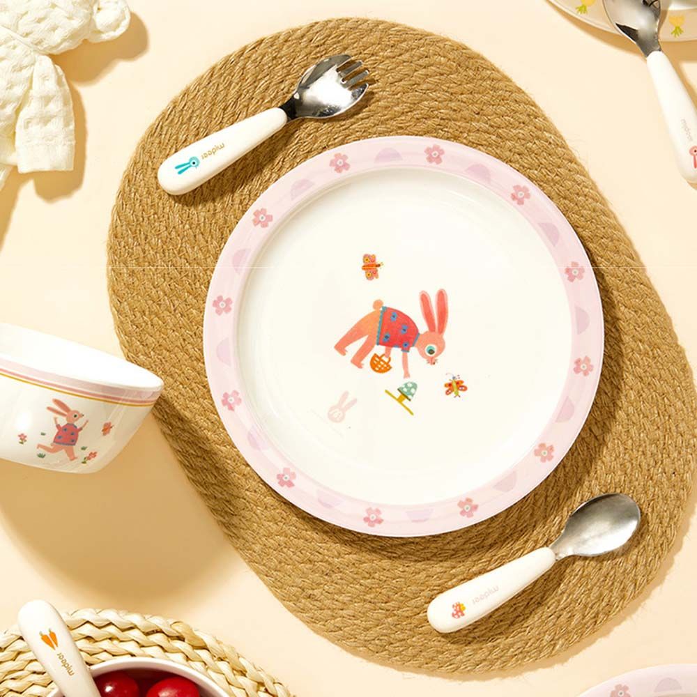 Mideer - Kids Tableware Set - Mrs. Bunny - Pink