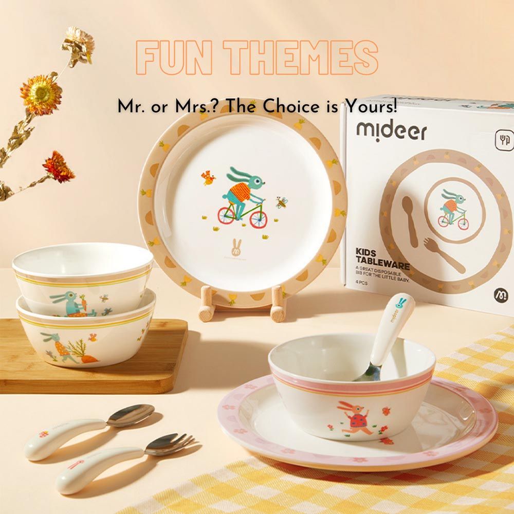 Mideer - Kids Tableware Set - Mr. Bunny - Brown