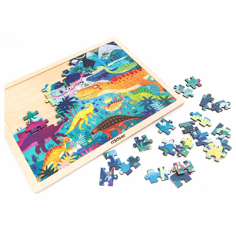 Mideer - Wooden Dinosaurs Puzzle 100pcs